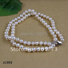 Wholesale AA 5-6mm white color fresh water pearl necklace 18''inch free shipping A1804 2024 - buy cheap