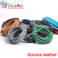 OlingArt 60CM Multicolor 10*6mm Real Licorice Leather Cords wire/cord for european bracelet choker DIY Jewelry making 2019 2024 - buy cheap