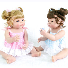 Boneca bebê reborn, 23 polegadas, de silicone, corpo de vinil, à prova d'água, brinquedo de menina, parece de princesa rosa 2024 - compre barato