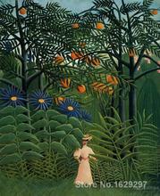 Arte de pared moderno para mujer, pinturas de Henri Rousseau de bosque exótico pintadas a mano de alta calidad 2024 - compra barato