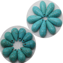 Mini. ordem é de r $7! 10x16,12x26mm Azul Turquoises Raindrop Teardrop Solta pérolas 40 Pcs 2024 - compre barato