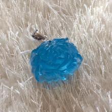 Natural Blue Ice Aquamarine Flower Pendant 20x16x13mm Clear Stone Women Carved Jewelry Necklace Pendant AAAAA 2024 - buy cheap