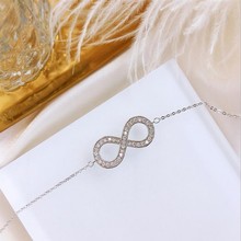 2019 New Arrival Impressionante de Luxo Jóias de Prata Esterlina 925 Pave White Clear 5A Cubic Zirconia CZ Double Star Pulseira de Casamento 2024 - compre barato