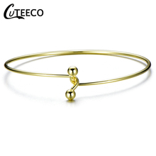 CUTEECO-Pulseras simples de aleación de 4 colores para mujer, brazalete con lazo, regalo de joyas de fiesta 2024 - compra barato
