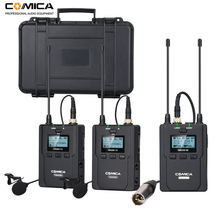 Sistema de micrófono Lavalier inalámbrico Comica CVM-WM200, micrófono de solapa Inalámbrico UHF para cámara DSLR, videocámaras XLR, grabación de vídeo 2024 - compra barato