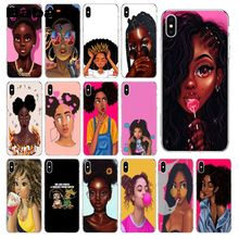 Babaite-funda de silicona suave para teléfono, carcasa de TPU para chica de belleza africana, para iPhone 8 7 6 6S Plus 5 5S SE 2020 XR X XS MAX 2024 - compra barato