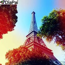DiaPai Алмазная картина 5D DIY 100% полностью квадратная/круглая дрель "башня Пейзаж" Алмазная вышивка крестиком 3D декор A24333 2024 - купить недорого