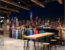 3D New York City Night View Wallpaper Mural for Living Room Wall Paper Papel De Parede Home Decor Photo Wallpapers Roll Custom 2024 - buy cheap