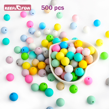 Keep&Grow 500Pcs 12mm Silicone Beads Eco-friendly Sensory Teething Necklace Food Grade Mom Nursing DIY Jewelry Baby Teethers 2024 - buy cheap
