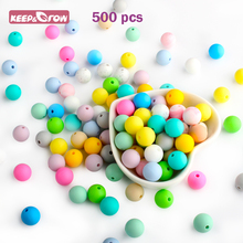 Keep & grow 500 pçs 12mm contas de silicone eco-friendly sensorial dentição colar de grau alimentício mãe enfermagem jóias diy bebê mordedores 2024 - compre barato