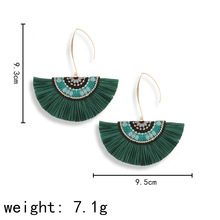 Женские серьги в форме веера, серьги в форме веера с геометрическим узором 2024 - купить недорого