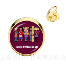 Fashion Thank You Teacher Rings Red Heart Pattern Glass Adjustable Ring Metal Merci Maitresse Women Men Gifts 2024 - buy cheap