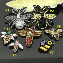 6pcs/lot 3D Bee/Wasp Beaded Patch clothing shoes bags applique decoration sewing on patch DIY Apparel A940 2024 - buy cheap