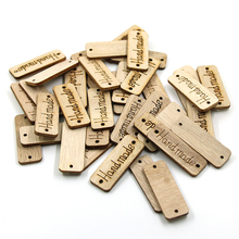 50Pcs Natural Color Wooden Buttons  2Hole Rectangle Sew Button For Clothing Baby Buttons Handicraft Accessories 40x15mm 2024 - buy cheap