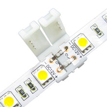 100 unids/lote-conector para tira de LED, 10mm, 2 pines, 5050, conector para tira de LED, marca de polaridad, sin clip de soldadura, envío gratis 2024 - compra barato