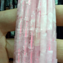 Envío Gratis, hermosa joyería, 4x13mm, cilindro de cristal rosa, espaciadores para mujeres y hombres, cuentas sueltas G7260 2024 - compra barato
