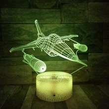 Lámpara de mesa de avión de aire fresco 3D ilusión Usb LED luz nocturna decoración del hogar para niños regalo 2024 - compra barato