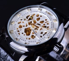 Winner Skeleton Diamond Design Men Automatic Watch Erkek Saat Relogio Male Clock Reloj Hombre Montre Luxury White Gold Men Watch 2024 - buy cheap