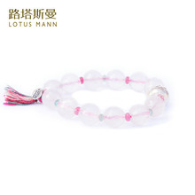 Lotus Mann Pink bubble big ice powder silver beads lap small tassel bracelet called peach blossom 2024 - buy cheap