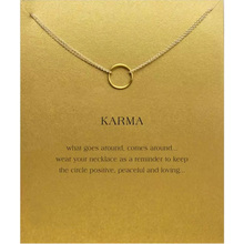 Fashion Circle Necklace For Women Minimalist Pendant Gold Color Chain Choker Necklaces KARMA Gift Card mothers day 2024 - buy cheap