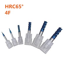 HRC65 tungsten steel milling cutter imported 4 slot stainless steel special carbide milling cutter CNC flat bottom long end mill 2024 - buy cheap