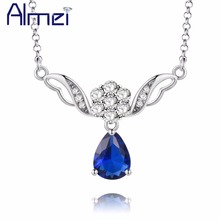 Almei colar e pingente cúbico 5% de desconto, colar feminino cor prata, suspensão cúbica, pedra cz, pingente de flor, joias, presentes y318 2024 - compre barato