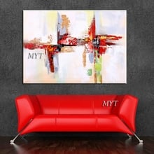 100% Hand-painted, Modern Abstract Painting Red Art, Painting Murals, Living Room Decoration. 2024 - buy cheap