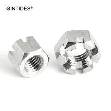 QINTIDES M6 M8 M10 M12 M14 M16 M18 M20 Hexagon slotted thin nuts 304 stainless steel hexagon nut slotted nut 2024 - buy cheap