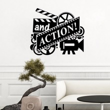 Action Movie Wall Decal Film Reel Cinema Wall Sticker Home Cinema Theater Decor Removable Vinyl Film Action Wall Mural AY1018 2024 - buy cheap