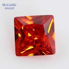 1.5x1.5~14x14mm 5A Orange Square Shape Princess Cut CZ Stone Synthetic Gems Cubic Zirconia For Jewelry 2024 - buy cheap