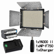 Yongnuo YN300 II YN-300 ll Pro светодиодсветильник ПА для видеосъемки с 5200mAh NP-F750 и зарядным устройством для Canon Nikon Camera Camcorder 2024 - купить недорого