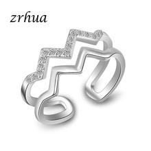 ZRHUA Hot Sale 925 Sterling Silver Party Finger Ring For Women Original Fine Jewelry Gift High Quality Gold Color Female Anillos 2024 - buy cheap