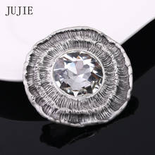 JUJIE Vintage Big Glass Brooches For Men 2019 Round Female Brooch Pins Jewelry Dropshipping 2024 - buy cheap