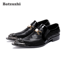 Batzuzhi Brand Men Shoes Pointed Iron Toe Leather Business Dress Shoes Man Black Formal Shoes Men sepatu pria zapatos de hombre 2024 - buy cheap