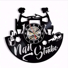2019 Saat Horloge Murale Wandklok Nail Salon 3d Wall Clock Design Art Manicure Studio Vinyl Record Watch Beauty Sign Decor 12" 2024 - buy cheap