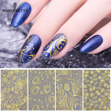 8 Pcs Embossed Flower 3D Nail Stickers Gold Silver Flower Decals Tips Nail Art Decoration Self-adhesive Sticker 2024 - buy cheap