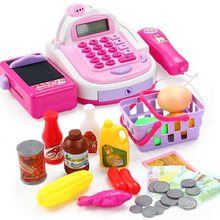 Caja de supermercado electrónica para niñas, máquina de compra de artículos con sonido, juego de simulación, cajero, Juguetes 2024 - compra barato