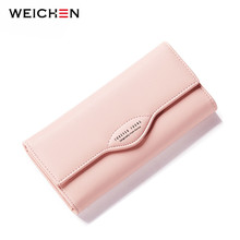 Weichen женский кошелек из искусственной кожи 2020, длинный Дамский кошелек, брендовый дизайнерский Повседневный женский кошелек, кошелек для монет 2024 - купить недорого