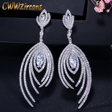 CWWZircons Dangle Drop Micro Pave Stunning Cubuc Zirconia Long Luxury Women Earring for Wedding Evening Party Jewelry CZ117 2024 - buy cheap