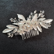SLBRIDAL-peine para el pelo para mujer, accesorios para el cabello para dama de honor, con perlas de diamantes de imitación, Color plateado, flor, boda 2024 - compra barato