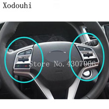 For Hyundai Tucson 2015 2016 2017 2018 car body styling inner ABS matte stick Steering wheel Interior Kit Trim lamp frame 2pcs 2024 - buy cheap