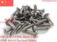 Parafusos de titânio 10x3/4 Pan Head 2 # Phillips Motorista Polido Ti GR2 Polido 50 pcs 2024 - compre barato