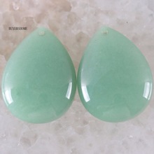 New 40x30MM Natural Stone Green Aventurine Teardrop Pendant 1Pcs K209 2024 - купить недорого