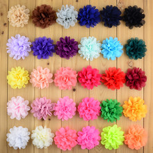 30pcs/lot 30colors 7cm Fashion Chiffon Fabric Flower Flat Back For Girls Handmade DIY Craft Garment Hair Accessories 2024 - buy cheap