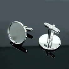 25mm New Imitation Rhodium Plated Blank Bases Round smooth Bezel Cabochon French Cufflinks Cuff Links Settings Blank Wholesale 2024 - buy cheap