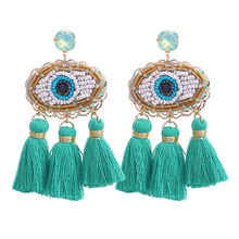 Sehuoran New Design Tassel Fashion Earrings Wedding Eye Drop Earrings For Women Boho Elegant Party Drop Earrings Dangle Jewelry 2024 - buy cheap