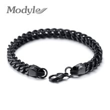 Modyle 3 Colors Interlocked Curb Link Chain Bracelets for Men Stainless Steel Casual Male Jewelry 2024 - buy cheap