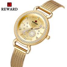 Роскошные золотые часы с бриллиантом, женские водонепроницаемые часы от топового бренда, модные женские часы, часы zegarek damski 2024 - купить недорого