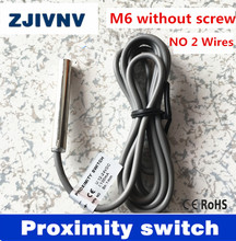 Tipo de cilindro M6 sem parafuso sensor de proximidade indutivo interruptor de proximidade tipo flush NO DC 2 fios HLM6-3001LA