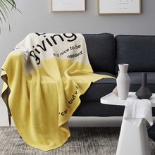 Летнее вязаное одеяло, Европейское хлопковое двухстороннее одеяло, покрывало для дивана, палантин для комнаты с воздушным покрытием и кисточками, 130*160 см 2024 - купить недорого